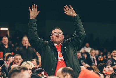 221125 - Wales v New Zealand - Quilter Nations Series - Wales Fans inside the stadium during the game 