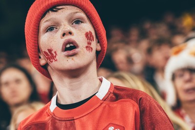 221125 - Wales v New Zealand - Quilter Nations Series - Wales Fans inside the stadium during the game 