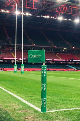 221125 - Wales v New Zealand - Quilter Nations Series - General view of Principality Stadium flag and posts before the game