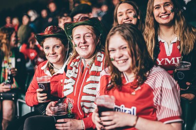 221125 - Wales v New Zealand - Quilter Nations Series - Wales Fans inside the stadium during the game 