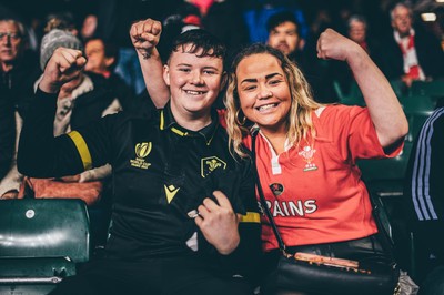 221125 - Wales v New Zealand - Quilter Nations Series - Wales Fans inside the stadium during the game 