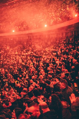 221125 - Wales v New Zealand - Quilter Nations Series - Fans Watch the light show ahead of the game 