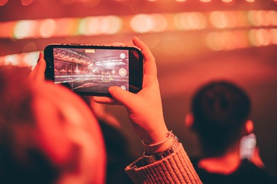 221125 - Wales v New Zealand - Quilter Nations Series - Fans Watch the light show ahead of the game 