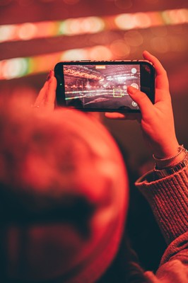 221125 - Wales v New Zealand - Quilter Nations Series - Fans Watch the light show ahead of the game 