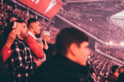 221125 - Wales v New Zealand - Quilter Nations Series - Wales Fans inside the stadium during the game 
