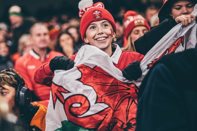 221125 - Wales v New Zealand - Quilter Nations Series - Wales Fans inside the stadium during the game 