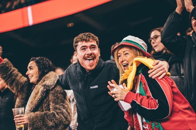 221125 - Wales v New Zealand - Quilter Nations Series - Wales Fans inside the stadium during the game 