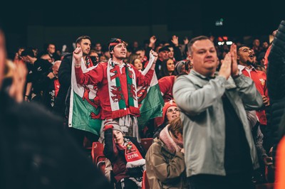 221125 - Wales v New Zealand - Quilter Nations Series - Wales Fans inside the stadium during the game 