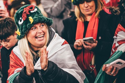 221125 - Wales v New Zealand - Quilter Nations Series - Wales Fans inside the stadium during the game 