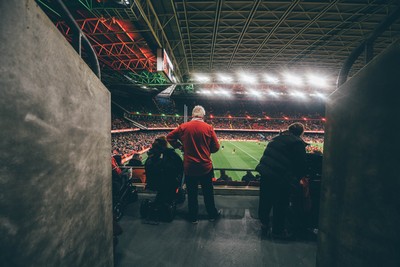 221125 - Wales v New Zealand - Quilter Nations Series - General view of the Stadium light show ahead of the game 