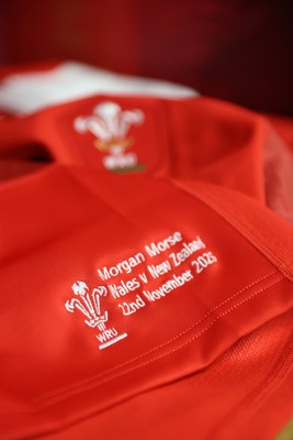 221125 - Wales v New Zealand - Quilter Nations Series - Morgan Morse of Wales jersey before the game