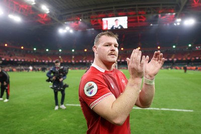 221125 - Wales v New Zealand All Blacks - Quilter Nations Series - Dewi Lake of Wales thanks the fans at full time