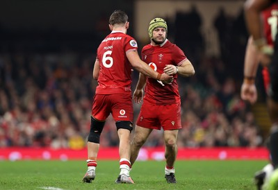 221125 - Wales v New Zealand All Blacks - Quilter Nations Series - Alex Mann and Harri Deaves of Wales 