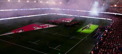 221125 - Wales v New Zealand, Quilter Nations Series - A general view of the Principality Stadium during the anthems