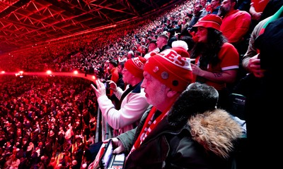 221125 - Wales v New Zealand, Quilter Nations Series - A general view of the Principality Stadium during the anthems