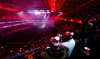 221125 - Wales v New Zealand, Quilter Nations Series - A general view of the Principality Stadium during the anthems