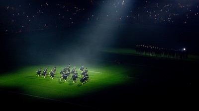 221125 - Wales v New Zealand, Quilter Nations Series - The New Zealand All Blacks perform the Haka