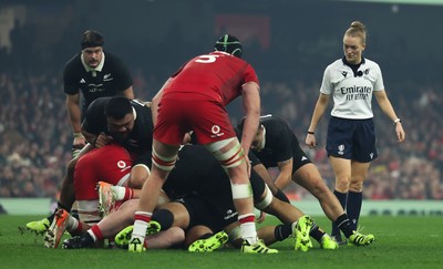 221125 - Wales v New Zealand, Quilter Nations Series - Referee Hollie Davidson during the match