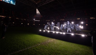 221125 - Wales v New Zealand, Quilter Nations Series -The Stickmen Project perform at half time