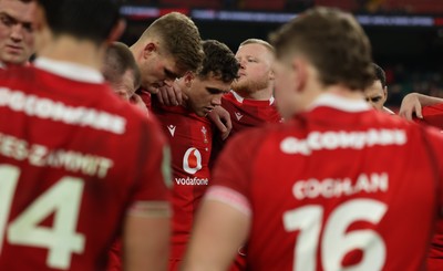 221125 - Wales v New Zealand, Quilter Nations Series - Wales players at the end of the match