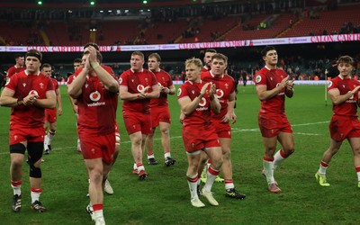 221125 - Wales v New Zealand, Quilter Nations Series - Wales players applaud the fans at the end of the match