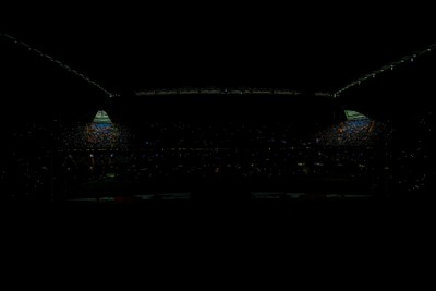 221125 - Wales v New Zealand - Quilter Nations Series - General view inside the stadium of the pre match light show