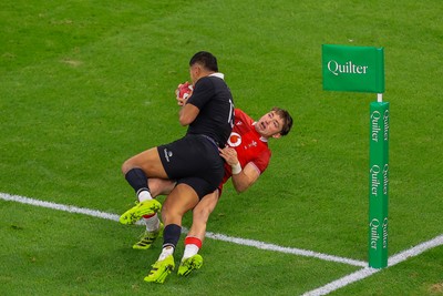 221125 - Wales v New Zealand - Quilter Nations Series - Rieko Ioane of New Zealand  Scores a Try
