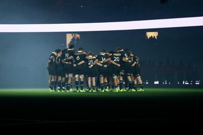 221125 - Wales v New Zealand - Quilter Nations Series - New Zealand team huddle before the match