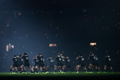 221125 - Wales v New Zealand - Quilter Nations Series - New Zealand team perform the Haka before the match