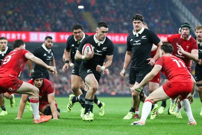221125 - Wales v New Zealand - Quilter Nations Series - Will Jordan of New Zealand on the attack