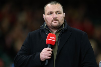 221125 - Wales v New Zealand - Quilter Nations Series - Former Wales captain Ken Owens, working as a pundit for S4C
