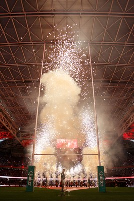221125 - Wales v New Zealand - Quilter Nations Series - Pre-match fireworks, pyrotechnics and light show