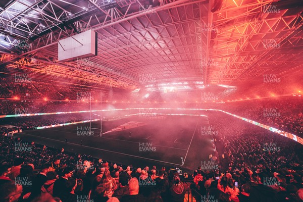 221125 - Wales v New Zealand - Quilter Nations Series - Stadium Pre match light show 