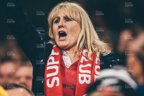 221125 - Wales v New Zealand - Quilter Nations Series - Wales Fans inside the stadium during the game 
