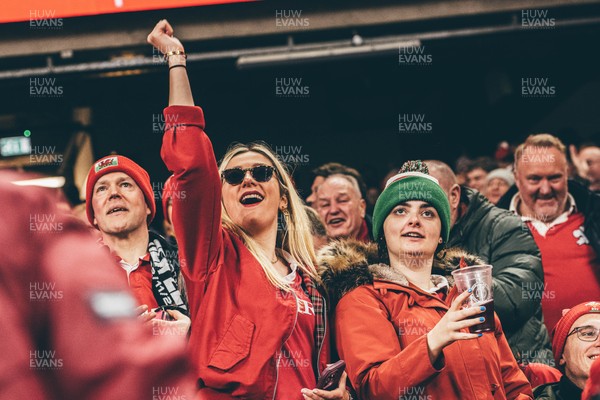 221125 - Wales v New Zealand - Quilter Nations Series - Wales Fans inside the stadium during the game 