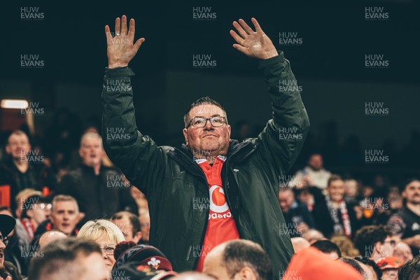 221125 - Wales v New Zealand - Quilter Nations Series - Wales Fans inside the stadium during the game 