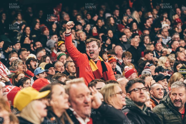 221125 - Wales v New Zealand - Quilter Nations Series - Wales Fans inside the stadium during the game 