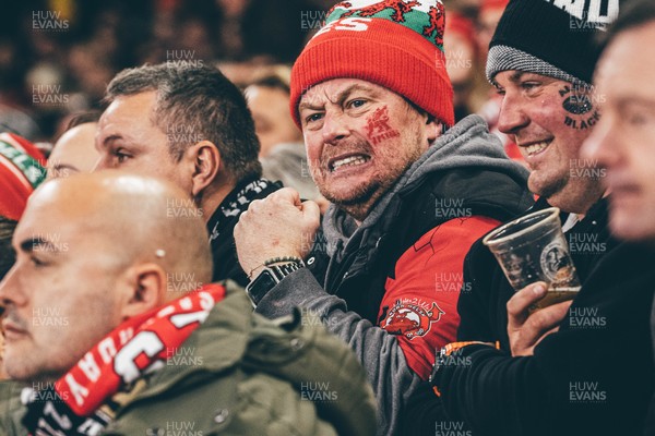 221125 - Wales v New Zealand - Quilter Nations Series - Wales Fans inside the stadium during the game 