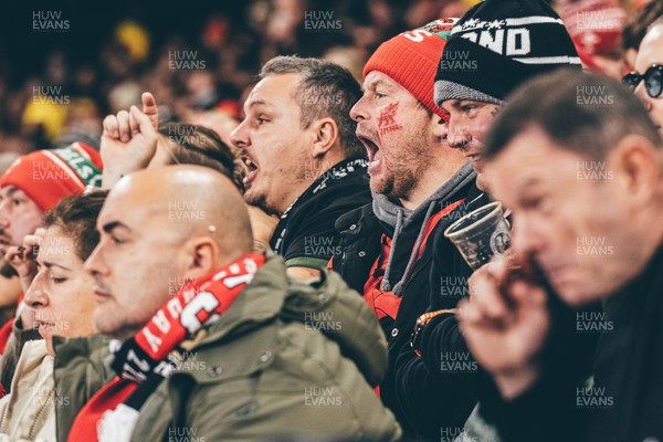 221125 - Wales v New Zealand - Quilter Nations Series - Wales Fans inside the stadium during the game 