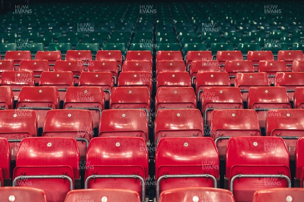 221125 - Wales v New Zealand - Quilter Nations Series - General view of Principality Stadium seats before the game