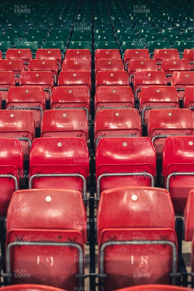 221125 - Wales v New Zealand - Quilter Nations Series - General view of Principality Stadium seats before the game