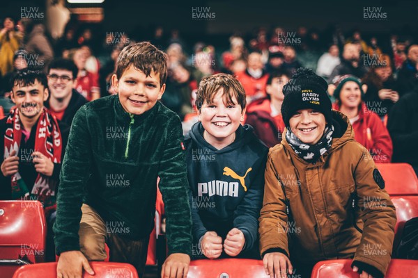 221125 - Wales v New Zealand - Quilter Nations Series - Wales Fans inside the stadium during the game 