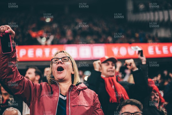 221125 - Wales v New Zealand - Quilter Nations Series - Wales Fans inside the stadium during the game 