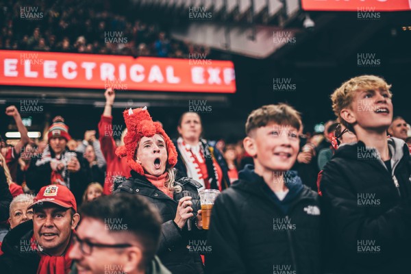 221125 - Wales v New Zealand - Quilter Nations Series - Wales Fans inside the stadium during the game 
