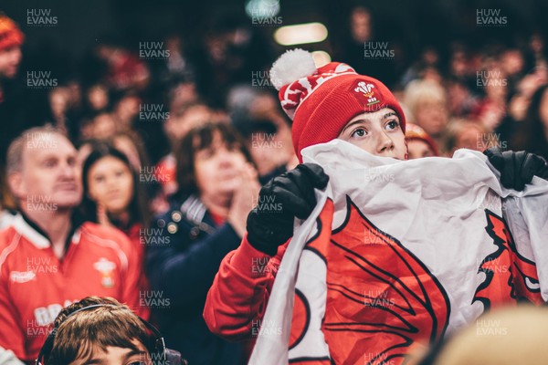 221125 - Wales v New Zealand - Quilter Nations Series - Wales Fans inside the stadium during the game 