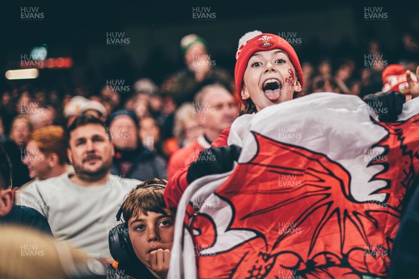 221125 - Wales v New Zealand - Quilter Nations Series - Wales Fans inside the stadium during the game 