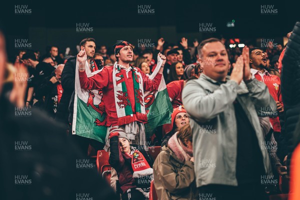 221125 - Wales v New Zealand - Quilter Nations Series - Wales Fans inside the stadium during the game 