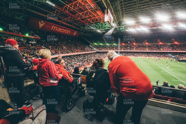 221125 - Wales v New Zealand - Quilter Nations Series - General view of the Stadium light show ahead of the game 