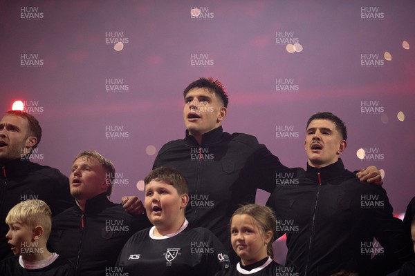 221125 - Wales v New Zealand All Blacks - Quilter Nations Series - Dafydd Jenkins of Wales during the anthem
