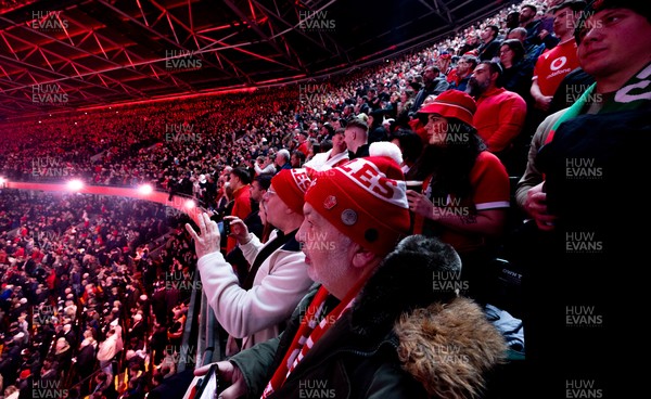 221125 - Wales v New Zealand, Quilter Nations Series - A general view of the Principality Stadium during the anthems